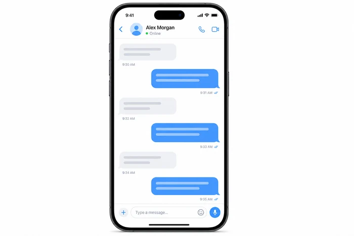 Telegram para iPhone com conversa aberta