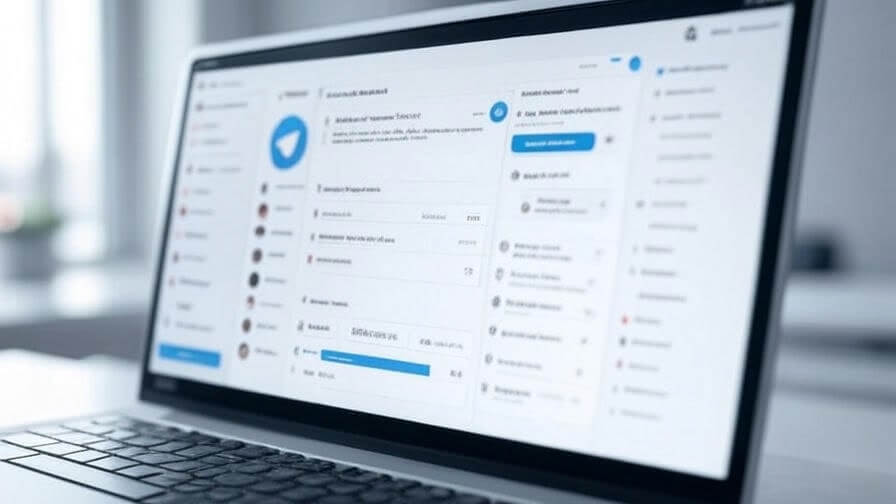 Telegram Web aberto no navegador de um notebook